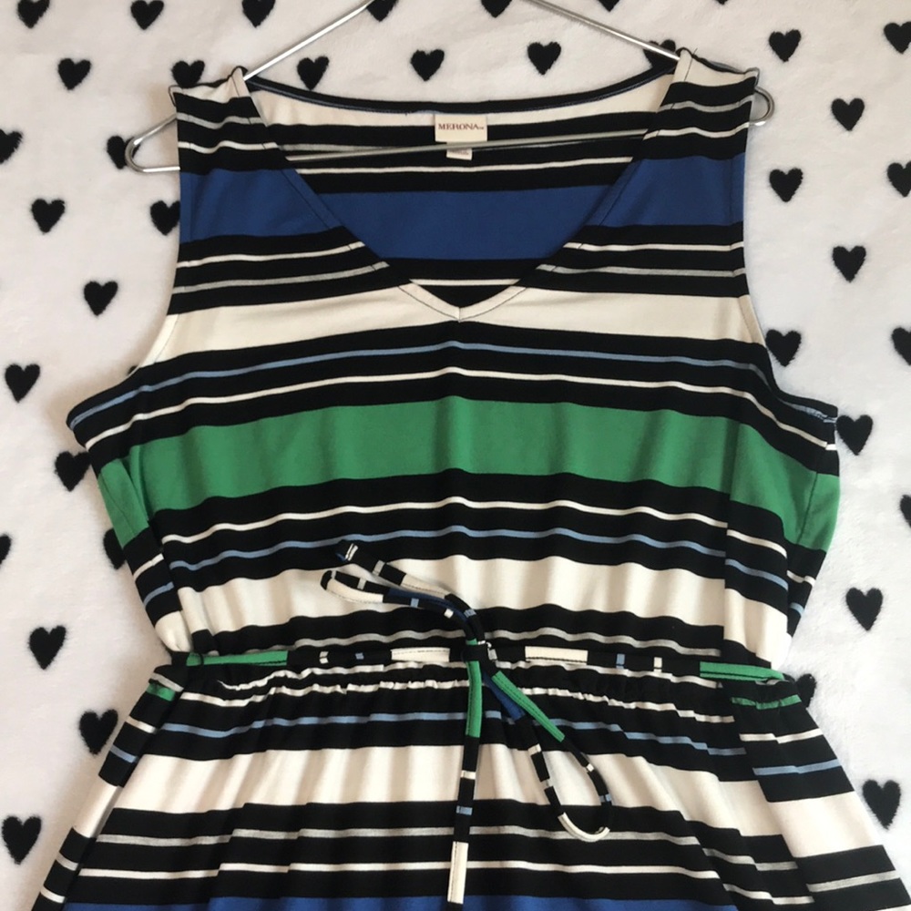 Merona black and white striped dress